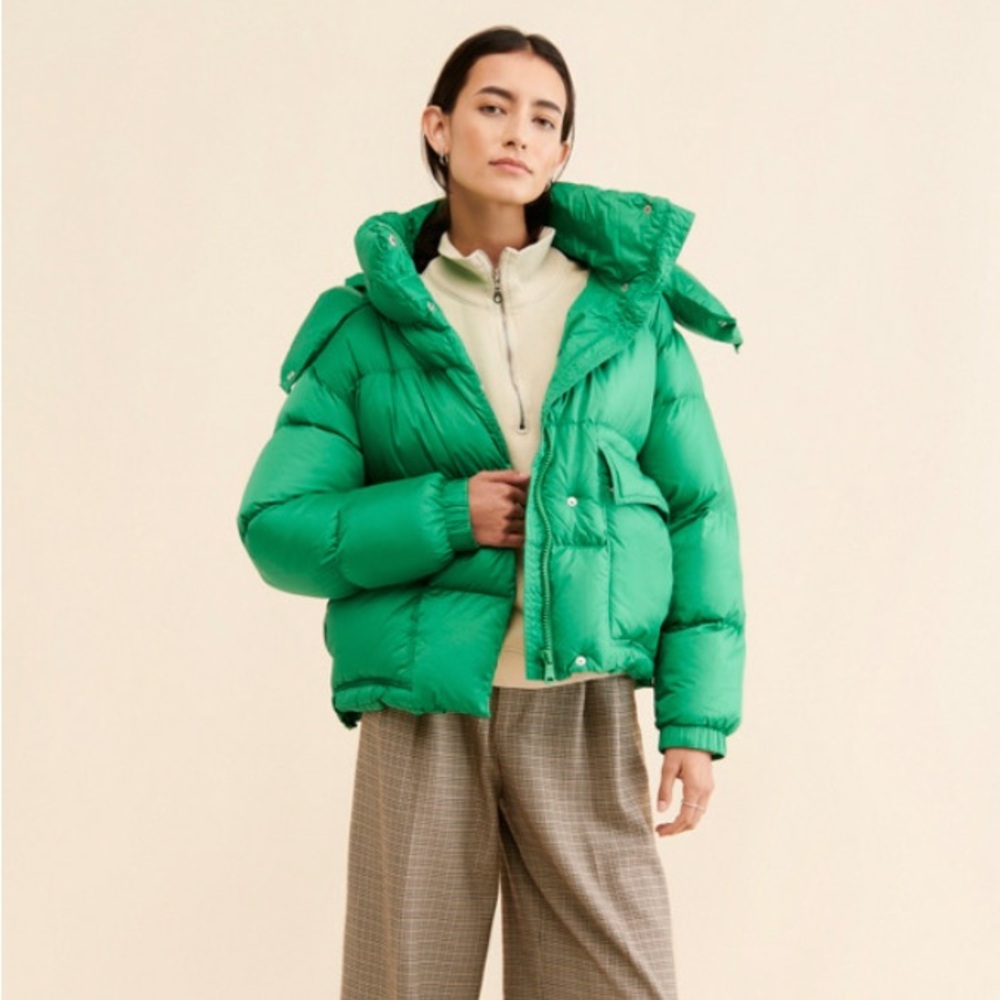NUULY NVLT Vibrant Green Puffer Jacket, XS fits like S/M